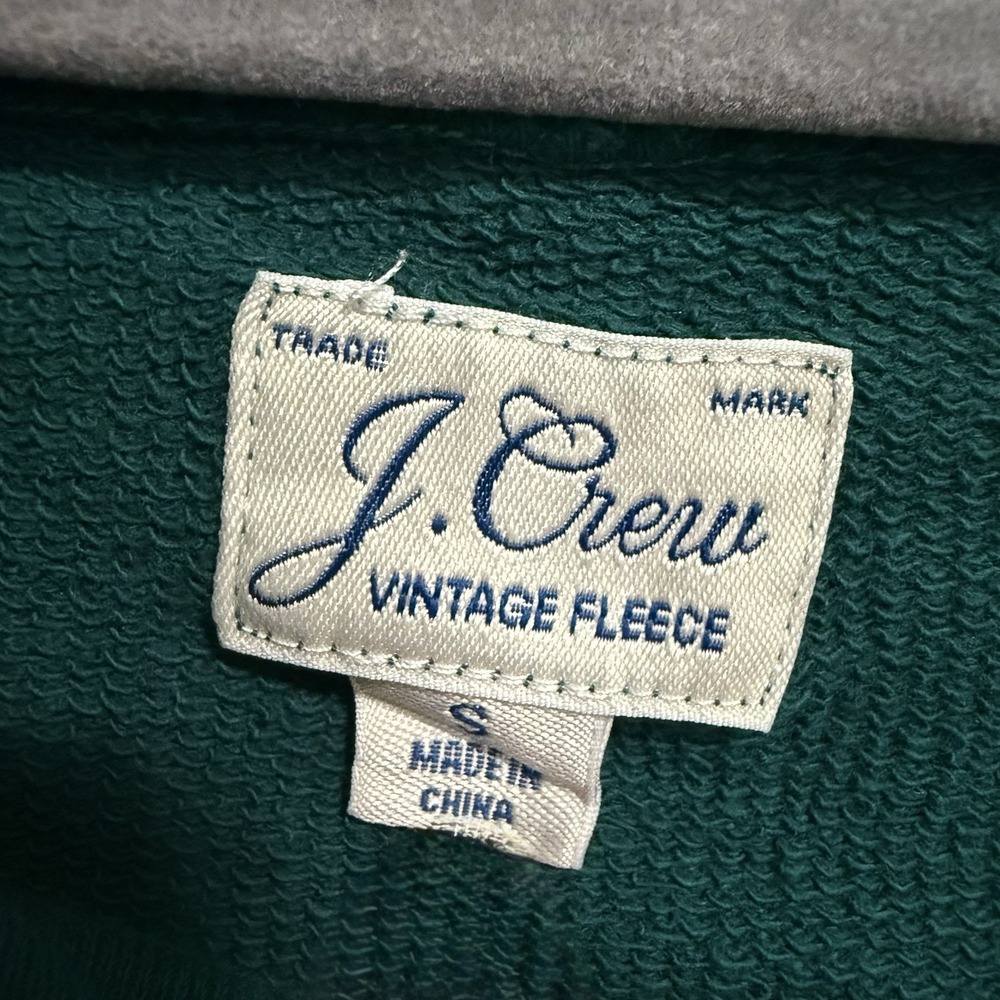 J.Crew Vintage Cotton Terry Turtleneck Green Womens Small Cozy Holiday Top - Picture 2 of 5